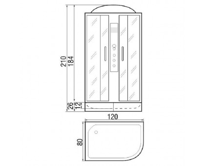 Душевая кабина River DUNAY 120/80/24 ТН R