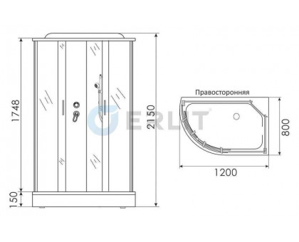 Душевая кабина Erlit ER3512PR-C3
