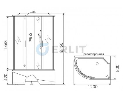 Душевая кабина Erlit ER3512TPR-C3