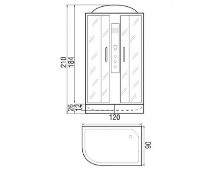 Душевая кабина River NARA 120/90/24 MT L