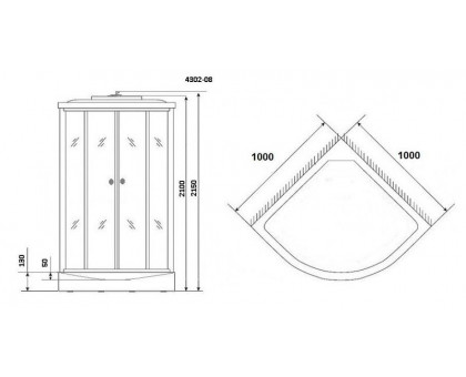 Душевая кабина Niagara NG-4302-14 100х100 см, с матовыми стеклами