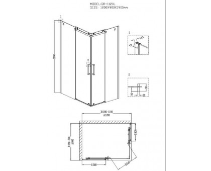 Душевой уголок Grossman GR-1120L 120х90