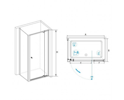 Душевой уголок RGW PA-44B (PA-02B + Z-050-1B) 120x100, прозрачное стекло
