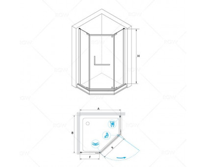 Душевой уголок RGW HO-081 100x100, прозрачное стекло