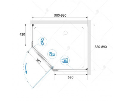 Душевой уголок RGW PA-91 90x100, прозрачное стекло