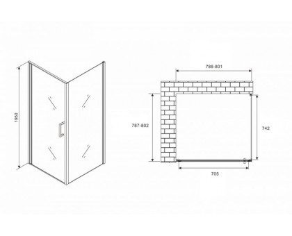 Душевой уголок ABBER Sonnenstrand AG04080B-S80B