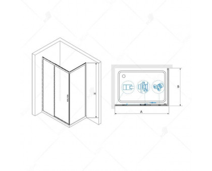 Душевой уголок RGW LE-41B (LE-12B + Z-22B) 150x80, прозрачное стекло