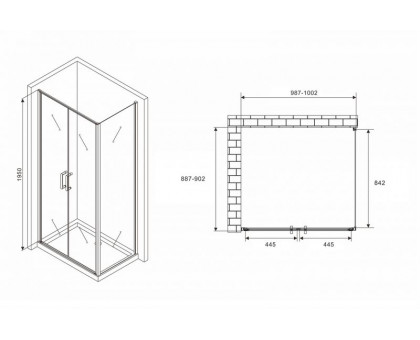 Душевой уголок ABBER Sonnenstrand AG04100BC-S90B