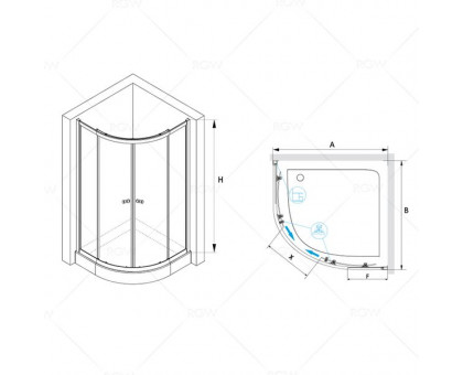 Душевой уголок RGW CL-51 90x90, прозрачное стекло