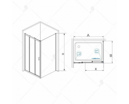 Душевой уголок RGW PA-73 P (PA-13 + 2Z-050-2) 120x100, прозрачное стекло
