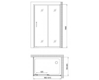 Душевой уголок Gemy Victoria S30191HM-A80M 100х80 см