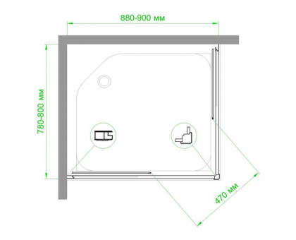 Душевой уголок Royal Bath RB HPD-C-CH 90х80 см, с матовыми стеклами