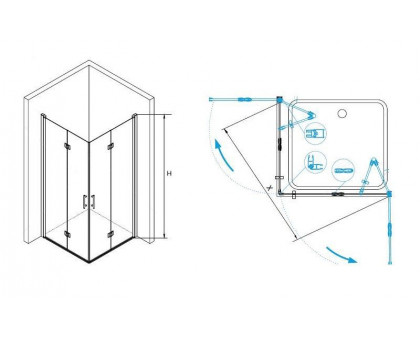 Душевой уголок RGW LE-36 80x80, прозрачное стекло