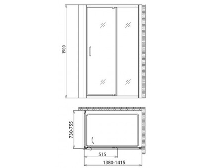 Душевой уголок Gemy Sunny Bay S28191E-A75 170х75 см