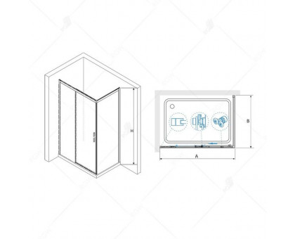 Душевой уголок RGW LE-41 (LE-12 + Z-22) 160x80, прозрачное стекло