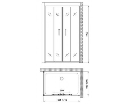 Душевой уголок Gemy Victoria S30192C-A100 170х100 см